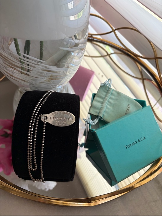 Tiffany & Co. Jewelry - Vintage Tiffany & Co. Silver Oval Tag Ball Chain - Silver Necklace